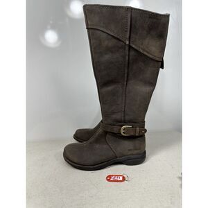 Merrell Womens Captiva Buckle Down Boot Size 6 Waterproof Brown Leather Mid